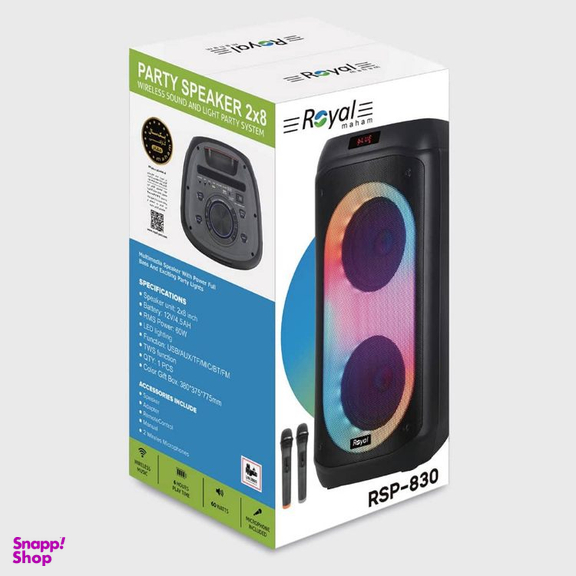 اسپیکر بلوتوثی رویال کد Party Box RSP_830 به همراه میکروفون و ریموت