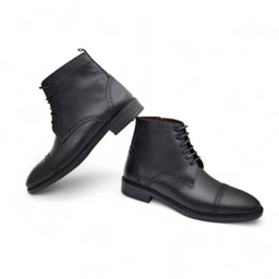 نیم بوت مردانه چرم ریباری مدل Z20 رنگ مشکی