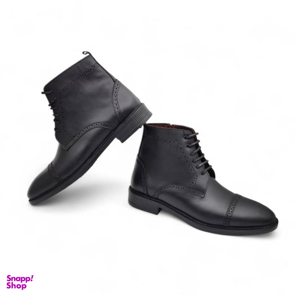 نیم بوت مردانه چرم ریباری مدل Z20 رنگ مشکی