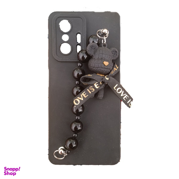 قاب گوشی موبایل مدل خرسی کد 111 مناسب شیائومی Mi 11t به همراه بند آویز مرواریدی