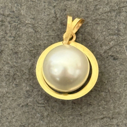 پلاک گردنبند طلا 18 عیار زنانه مدل مروارید سفید