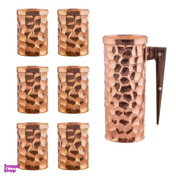 ست پارچ و لیوان مسی 7 پارچه کد ZH392