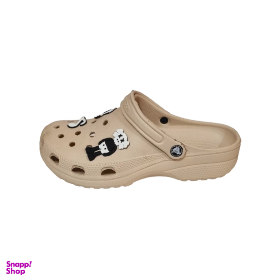 دمپایی مردانه زیتون مدل کراکس طرح استیکری جیبیتز رنگ نسکافه ای