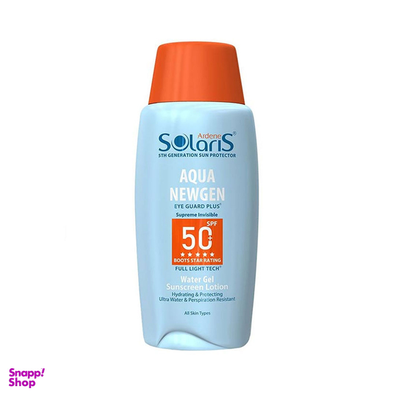 ضد آفتاب واتر ژل فاقد چربی بی رنگ آردن سولاریس مدل Aqua Newgen حجم 100 میلی لیتر