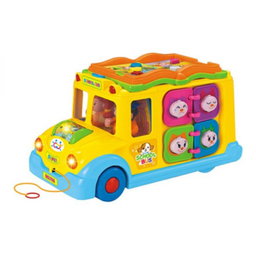 اسباب بازی موزیکال اتوبوس مدرسه هولی تویز مدل 796 Children Electric Bus Music Car