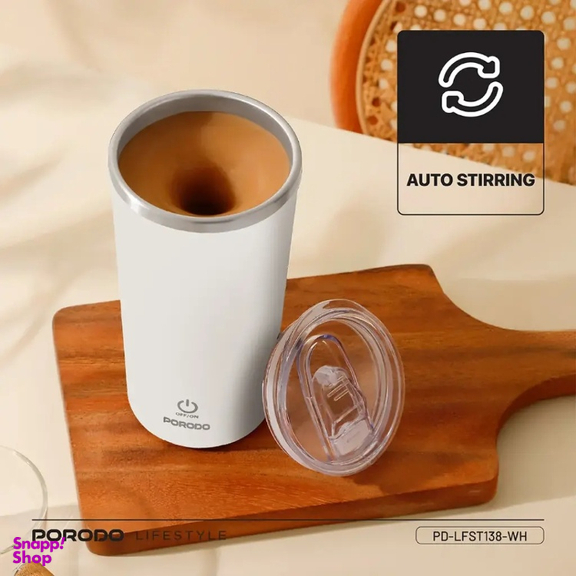 ماگ همزن و ضد لغزش پرودو مدل PD-LFST138-WH گنجایش 400 میلی‌ لیتر