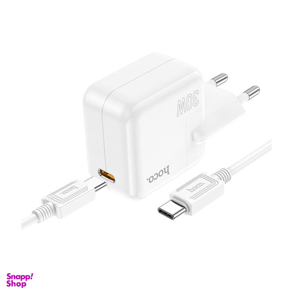 شارژر دیواری 30 وات هوکو مدل C112A PD به همراه کابل تبدیل Type-C