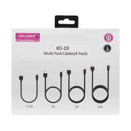 کابل تبدیل USB به USB-C کلومن مدل Kd-P19 مجموعه 4 عددی