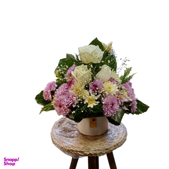 باکس گل طبیعی کد 20093 رنگ سفید