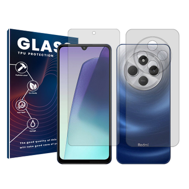 محافظ صفحه نمایش شفاف گلس مدل Resistant مناسب گوشی موبایل شیائومی Redmi 14C به همراه محافظ پشت گوشی