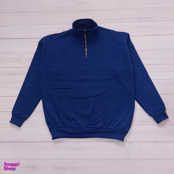 دورس مردانه مدل نیم زیپ ساده رنگ آبی