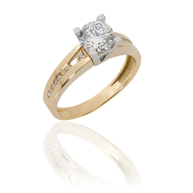 انگشتر طلا 18 عیار زنانه داریم مدل تک نگین سولیتر