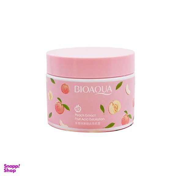اسکراب و لایه بردار صورت و بدن بایوآکوا مدل Peach Extract وزن 140 گرم