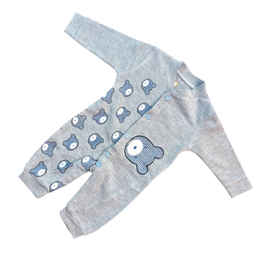 ست سرهمی و کلاه نوزادی مدل سگ نگهبان رنگ طوسی