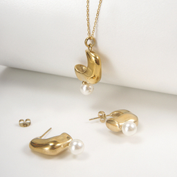 نیم ست زیور زنانه ژوپینگ کد 1171602270 رنگ طلایی