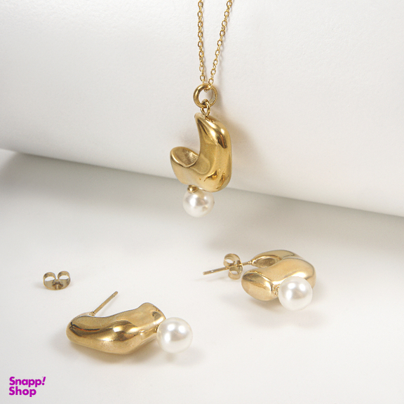 نیم ست زیور زنانه ژوپینگ کد 1171602270 رنگ طلایی