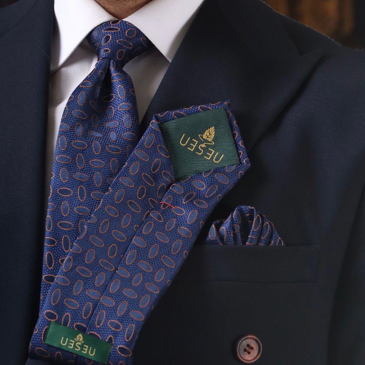 ست کراوات و دستمال جیب مردانه نسن کد T250