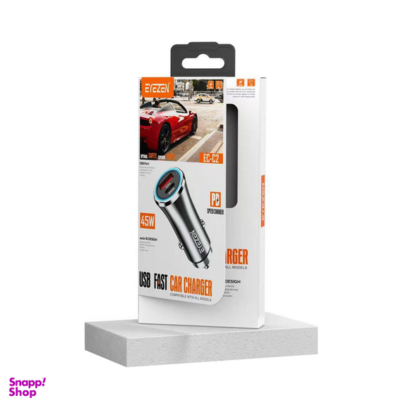شارژر فندکی 45 وات اِیزن مدل EC-C2 به همراه کابل تبدیل MicroUSB