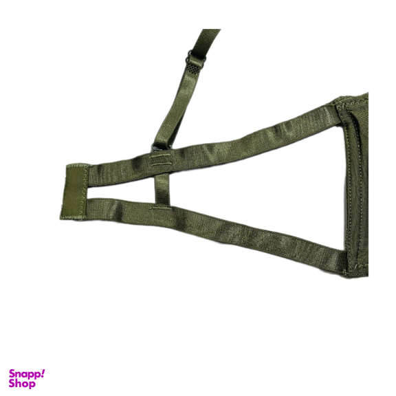 ست شورت و سوتین زنانه مدل مروارید رنگ سبز زیتونی