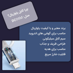 کابل تبدیل USB به MicroUSB پاواریال مدل DC05M طول 1 متر