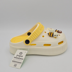 صندل بچگانه پاپا مدل کراکس کد 25335 رنگ کرم زرد