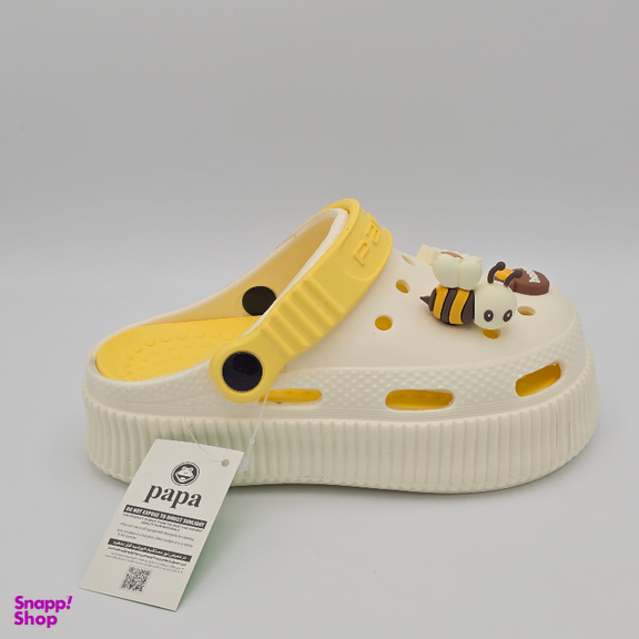 صندل بچگانه پاپا مدل کراکس کد 25335 رنگ کرم زرد