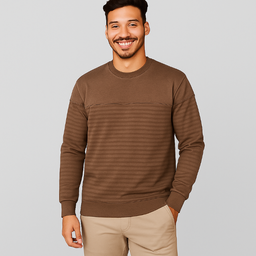 پلیور آستین بلند مردانه مدل 199390 رنگ نسکافه ای