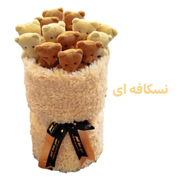 عروسک طرح دسته گل عروسک خرس مدل بوکت تدی ارتفاع 42 سانتی متر