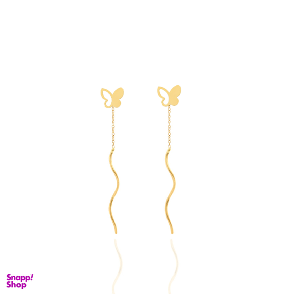 گوشواره طلا 18 عیار زنانه اپال گلد مدل بخیه ای پروانه 004