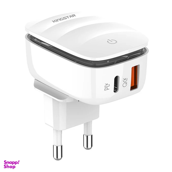 شارژر دیواری 20 وات کینگ استار مدل KW193C PD به همراه کابل USB-C