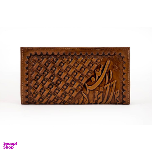 کیف پول چرم نگار طرح شعر و حصیر کد 207102