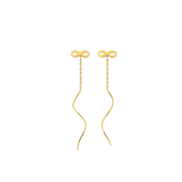 گوشواره بخیه ای طلا 18 عیار زنانه زرلاین مدل بینهایت و مارپیچ کد E-500028