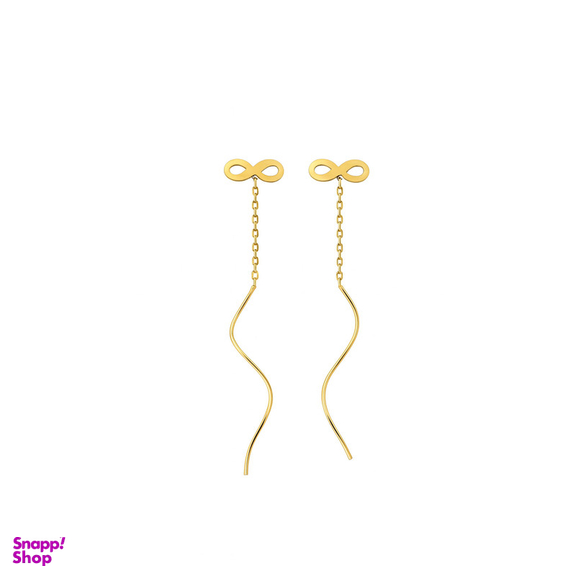 گوشواره بخیه ای طلا 18 عیار زنانه زرلاین مدل بینهایت و مارپیچ کد E-500028