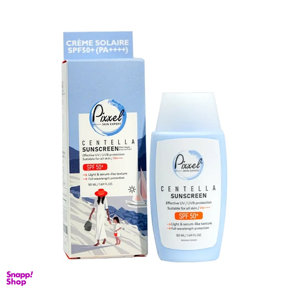 کرم ضد آفتاب بی‌ رنگ پیکسل مدل Centella با SPF50 حجم 50 میلی لیتر