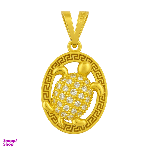 پلاک گردنبند طلا 18 عیار الوند گلد مدل لاک پشت کد 1417