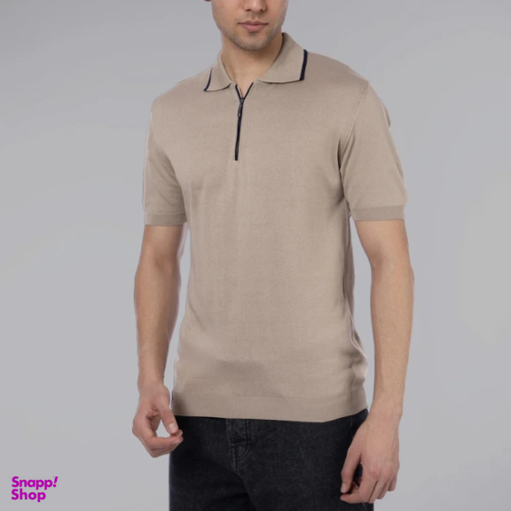 پولوشرت بافت آستین کوتاه مردانه مدل GD-s-16899499 رنگ کرم
