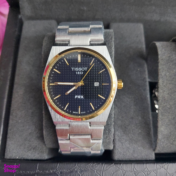 ساعت عقربه ای مردانه تیسوت مدل صفحه مشکی کد Mk_PRX4518