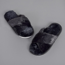 دمپایی روفرشی پولیشی زنانه نیکتا مدل ضربدری رنگ مشکی