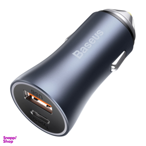 شارژر فندکی بیسوس مدل tzccjd-0g به همراه کابل تبدیل USB-C