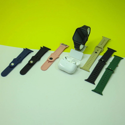 ساعت هوشمند ورنا مدل W49 Ultra مجموعه 7 بندی به همراه هندزفری مدل Airpod Pro