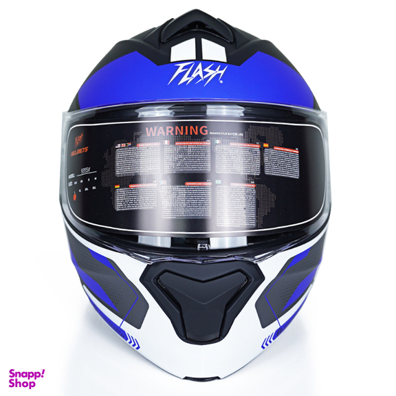 کلاه کاسکت فک متحرک فلش مدل 935sv white/blue