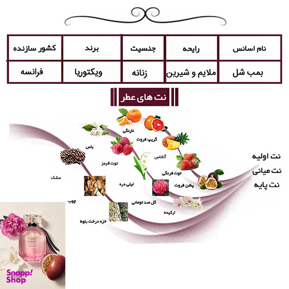 ادوپرفیوم زنانه هارلینگن مدل ویکتوریا سکرت بامب شل حجم 50 میلی لیتر