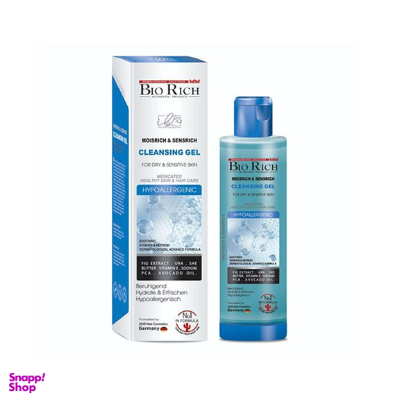 ژل شستشو بایوریچ مناسب پوست خشک و حساس حجم 200 میلی لیتر