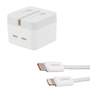 شارژر دیواری 35 وات اپل مدل P/A به همراه کابل الدینیو LC90