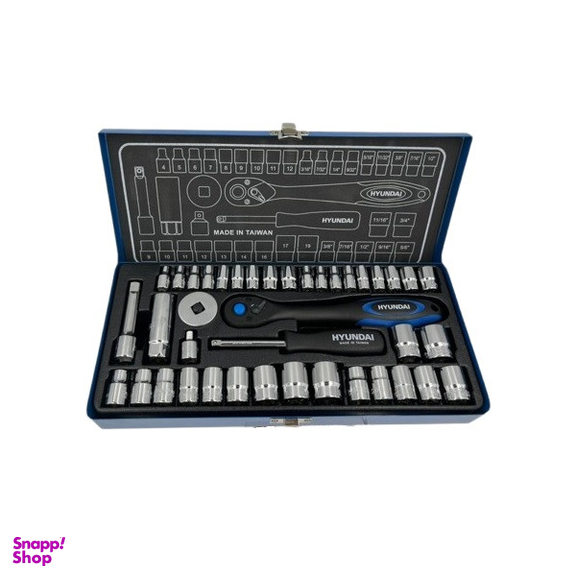 آچار بکس هیوندای مدل HT-9140 مجموعه 40 عددی