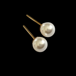 گوشواره طلا 18 عیار زنانه طرح لوتوس مدل مروارید کد J-1118-66