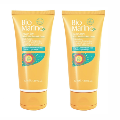 کرم ضد آفتاب فاقد چربی بایومارین مدل Aqua Sun حاوی SPF50 حجم 50 میلی لیتر مجموعه 2 عددی