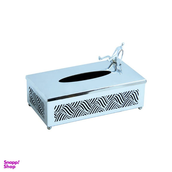 ست سطل و جای دستمال کاغذی سالینو مدل موج دار آدمک کد SS-9005390055