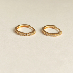 گوشواره زنانه ژوپینگ مدل حلقه ای نگین دار کد H4002