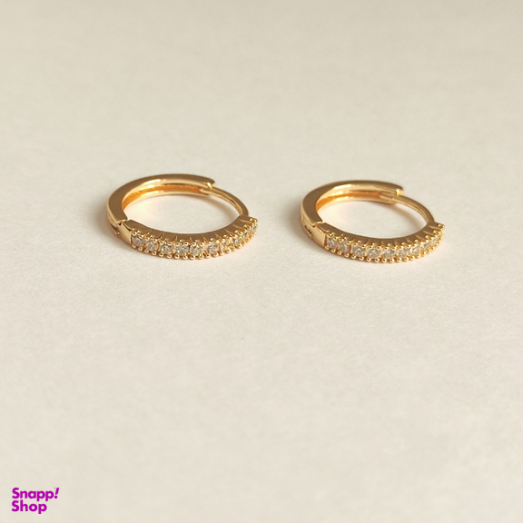 گوشواره زنانه ژوپینگ مدل حلقه ای نگین دار کد H4002